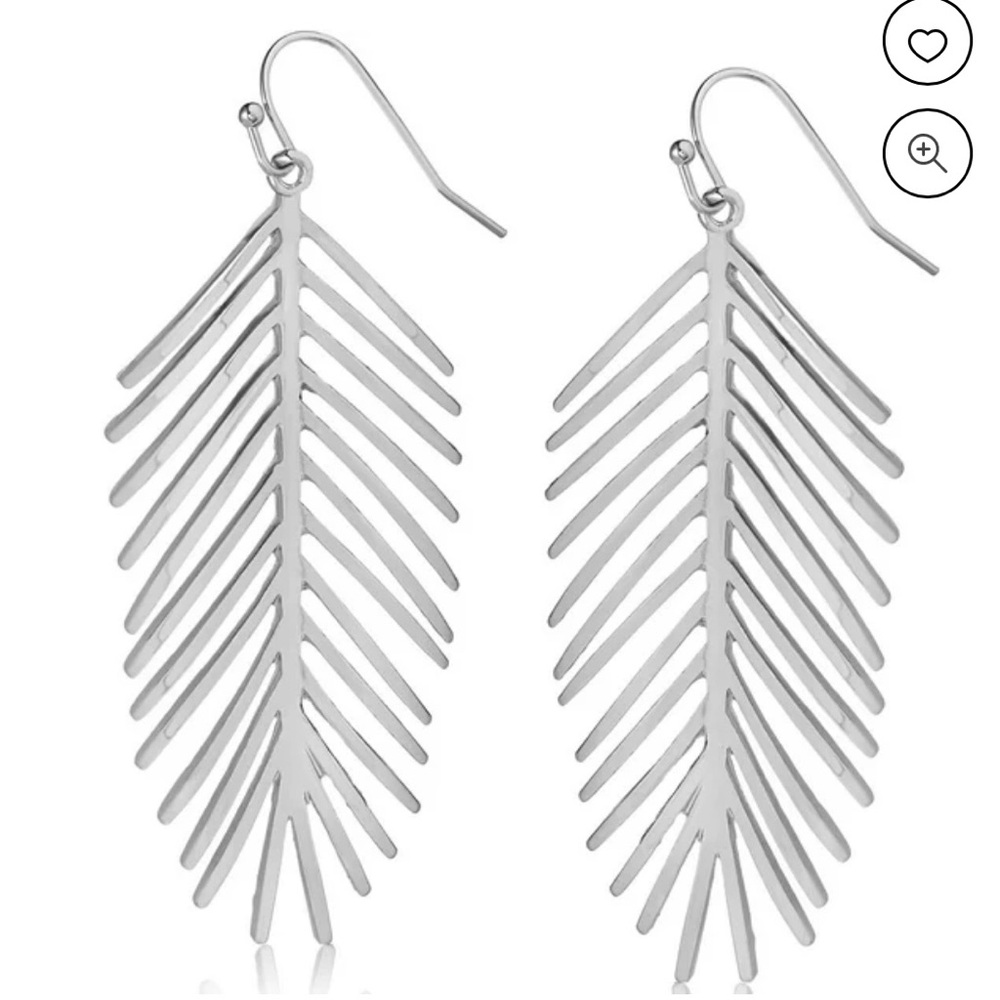 Silver Leaf Drop Earrings